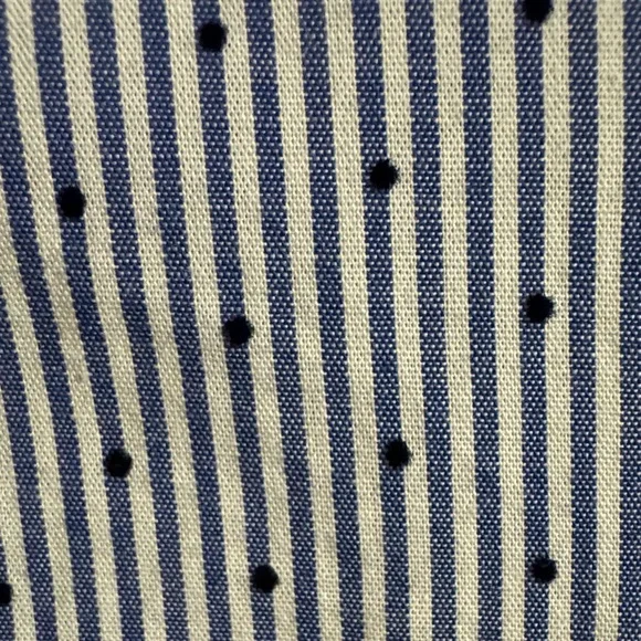 Court & Rowe Ruffle Flocked Dot Pinstripe Long Sleeve 100% Cotton Shirtdress - Picture 6 of 7